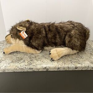 Life Size Wolf Plush Wild Republic Realistic Jumbo XL Stuffed Animal NEW